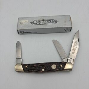 VINTAGE BOKER GERMANY 9885 V TREE BRAND DOGLEG STOCKMAN POCKET KNIFE KNIVES NOS